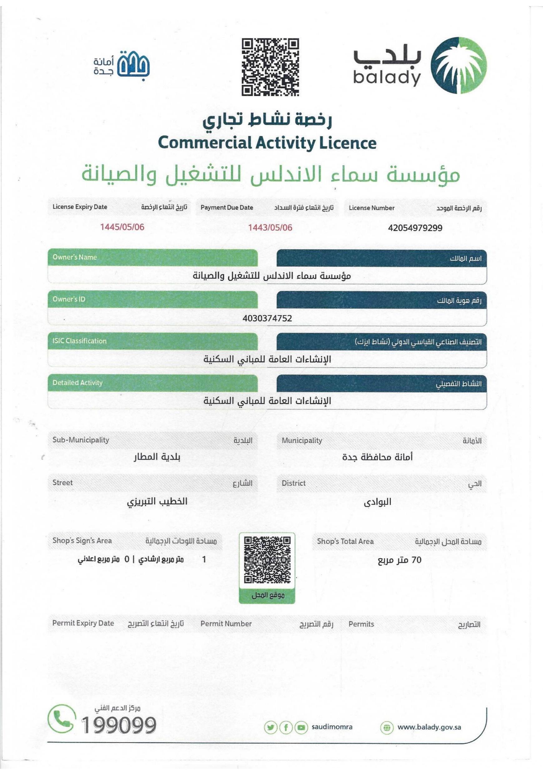 Commercial Activity Licence